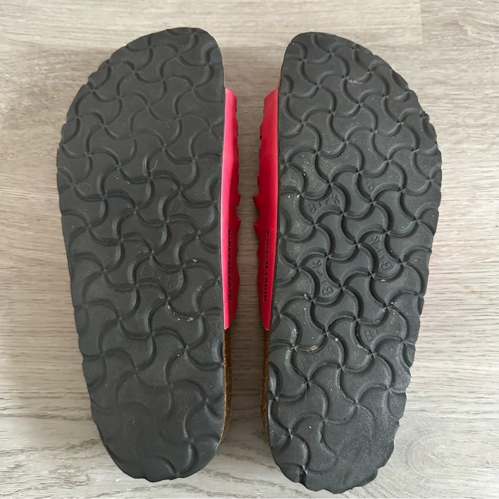 Birkenstock Granada Pink Sandals Women’s 37 Narrow 6 Double Strap Leather Slide - Picture 8 of 8